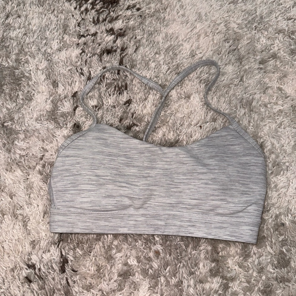 White/gray Lululemon Y sports bra